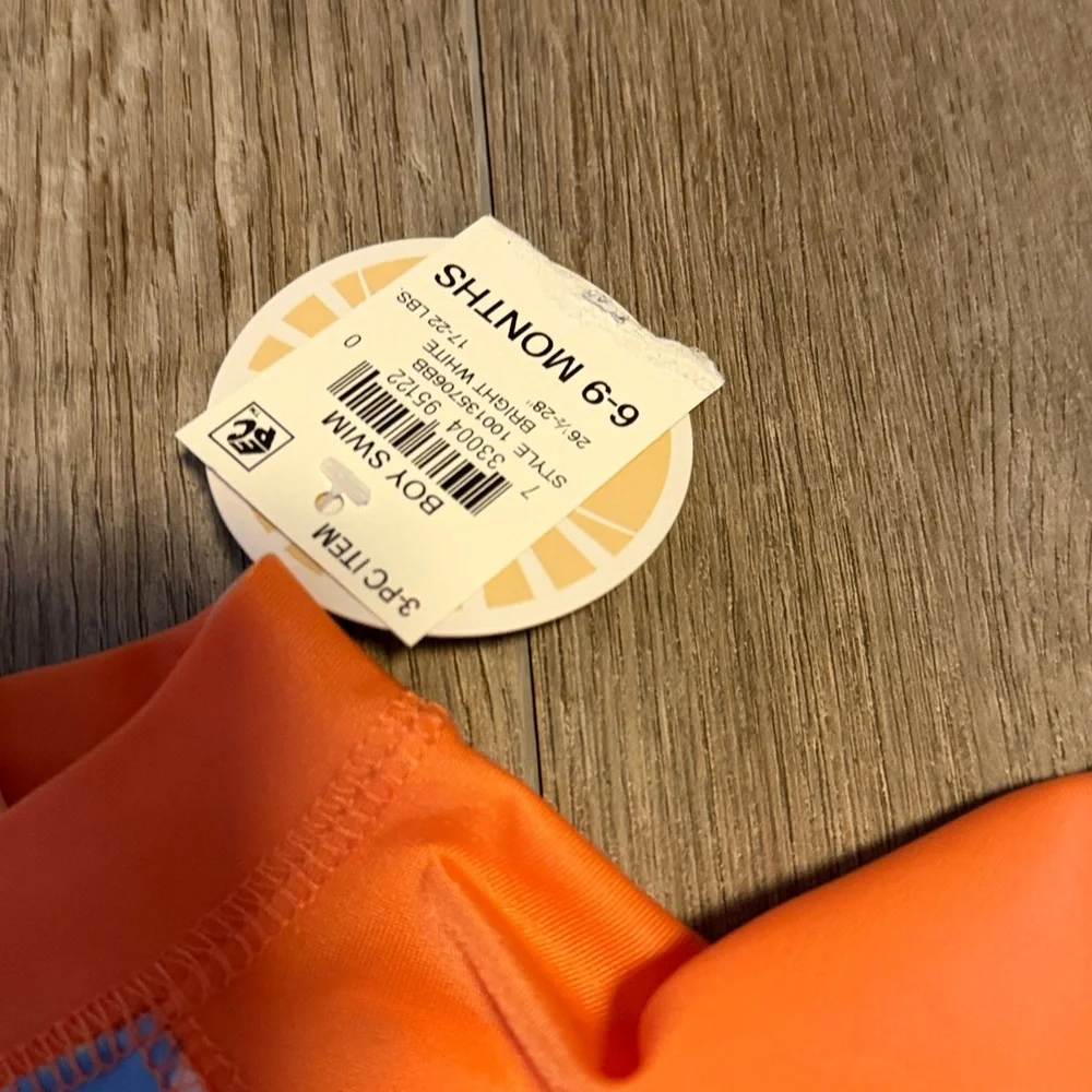 First Impressions Orange & Blue Crab UPF 50 Rashguard Swim Set